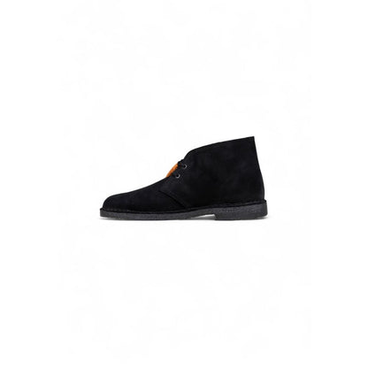Black Suede Leather Lace-Up Boots