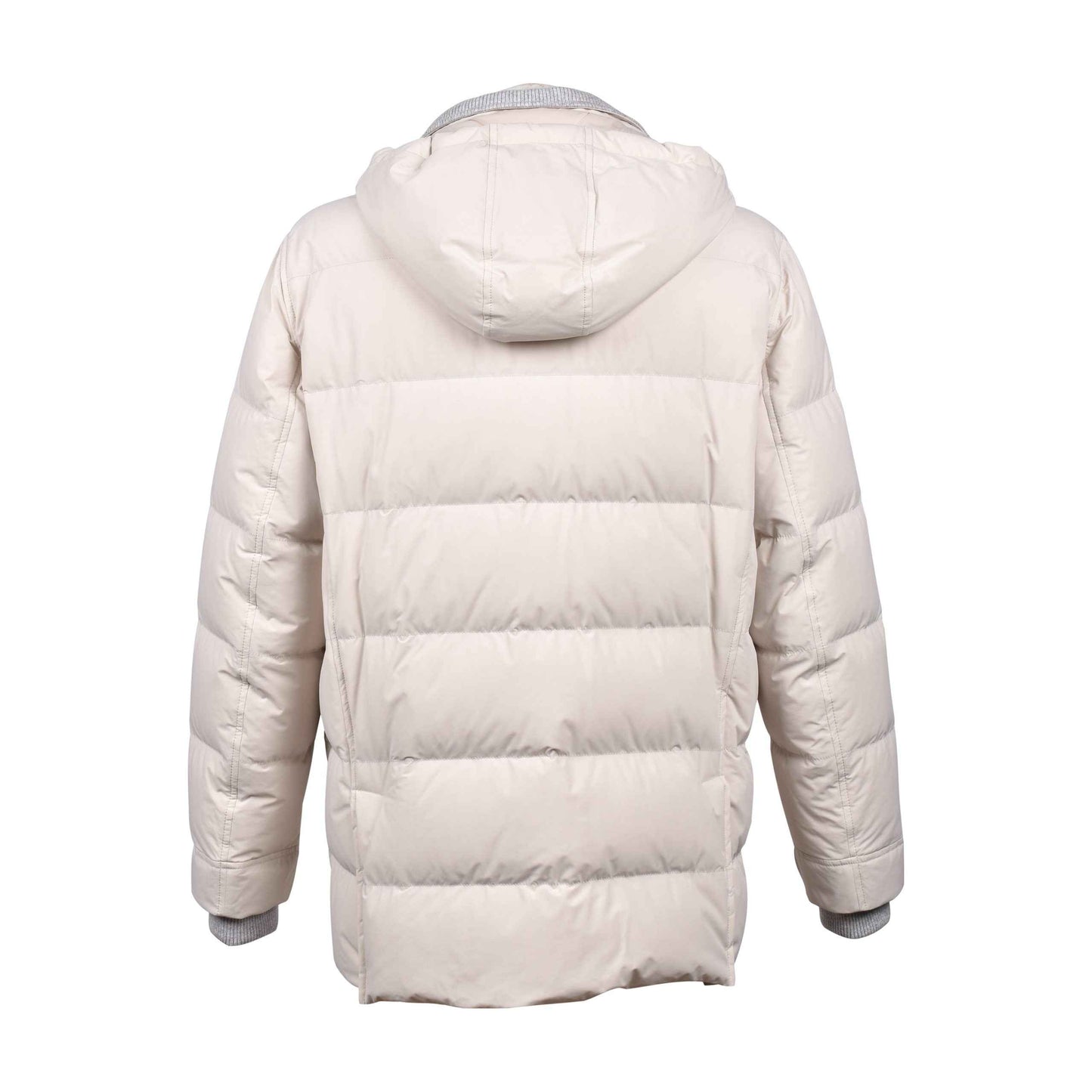 White Polyamide Full-Length Jacket