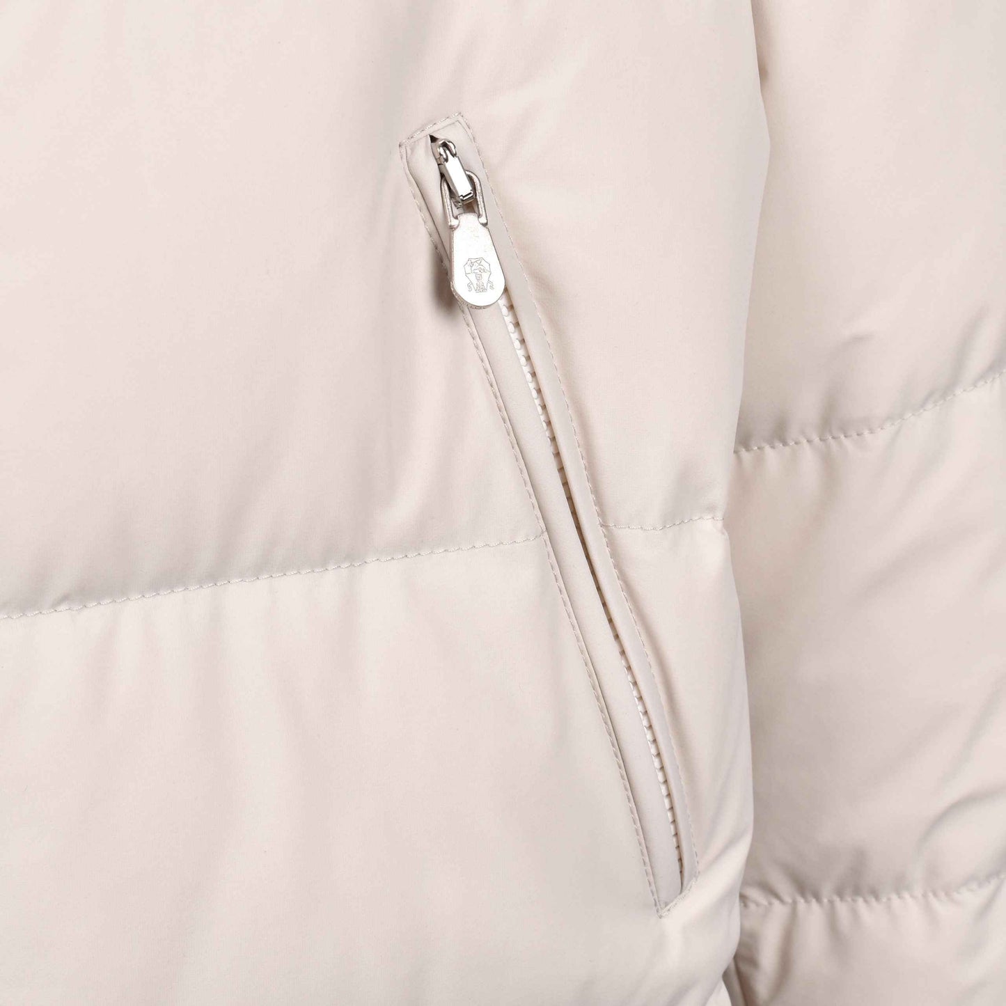 White Polyamide Full-Length Jacket