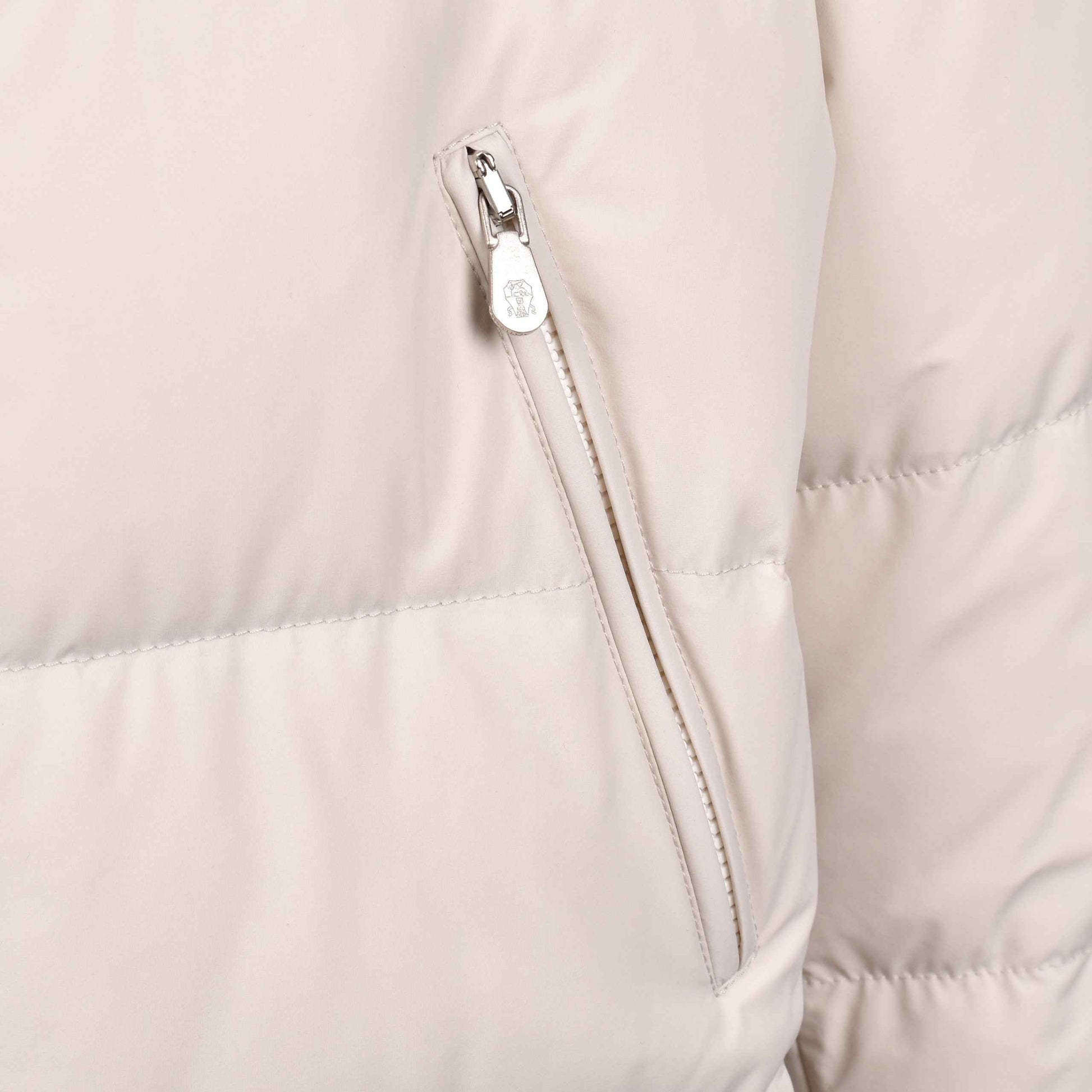 White Polyamide Full-Length Jacket