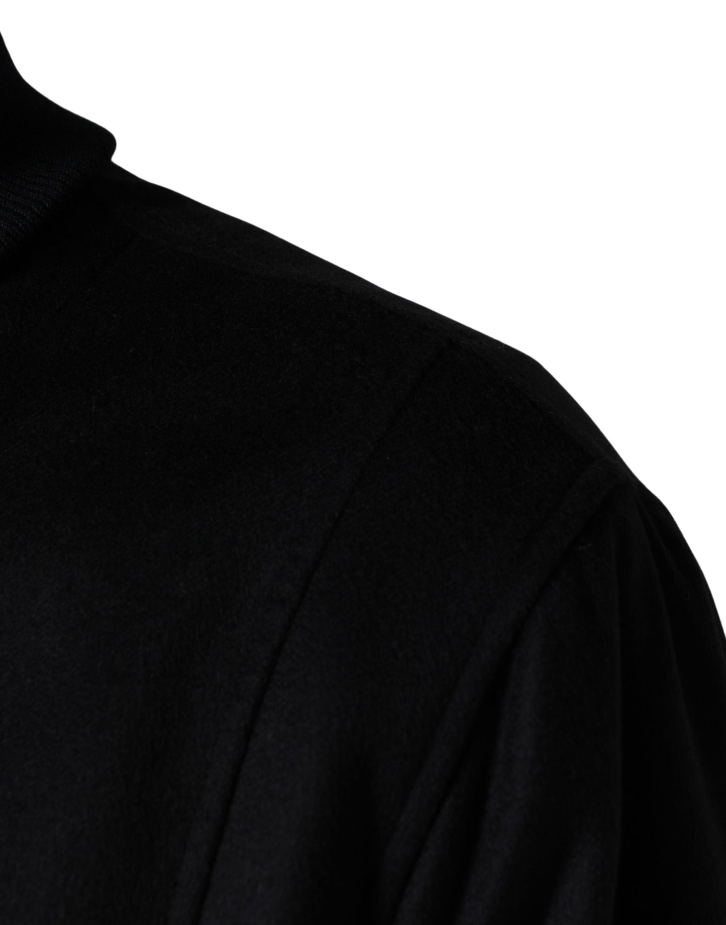 Black Cashmere Knitted Button Down Jacket