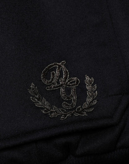 Black Cashmere Knitted Button Down Jacket