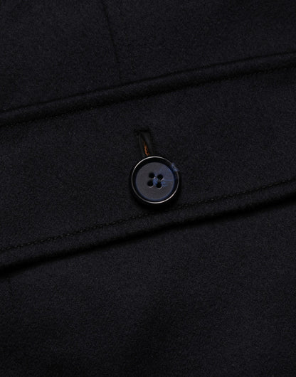 Black Cashmere Knitted Button Down Jacket