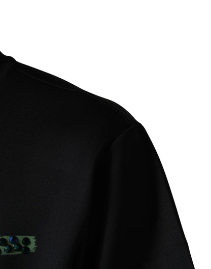 Black Have Fun Embellished Crew Neck T-shirt