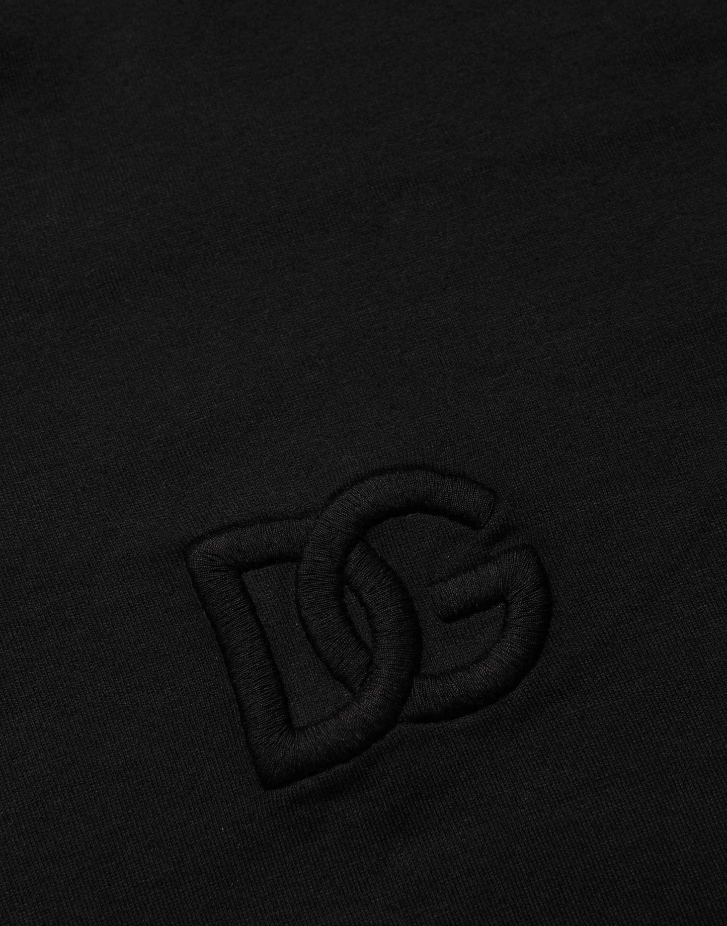 Black Cotton Short Sleeves Crew Neck  T-shirt