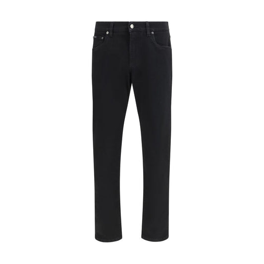 Black Cotton Slim Fit Jeans
