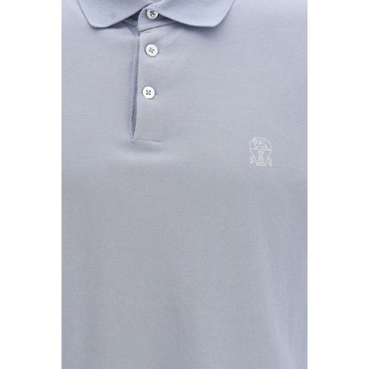 Blue Cotton Polo Shirt