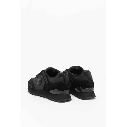 Black Leather Athletic Sneakers