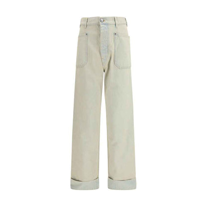 Beige Cotton Relaxed Fit Jeans