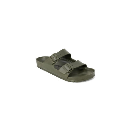 Green Plastic Flat Sandals