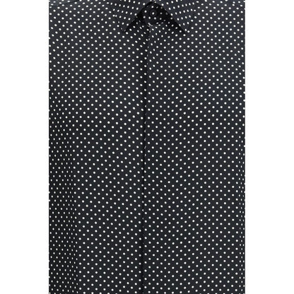 Black Silk Pattern Shirt