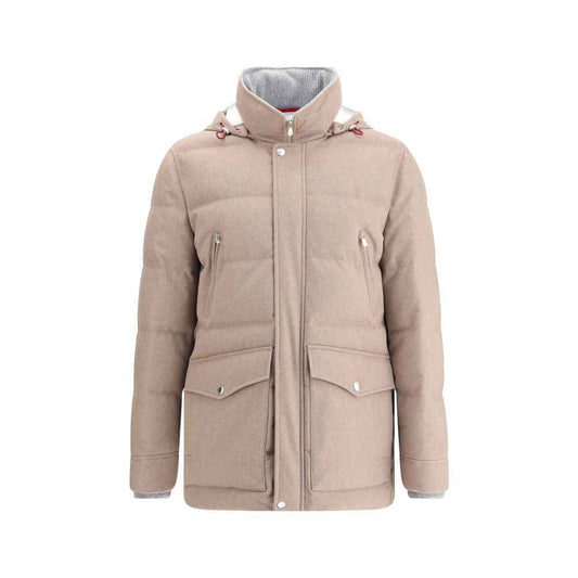 Beige Cashmere Full-Length Jacket