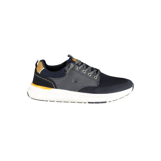 Blue Polyurethane Men Sneaker