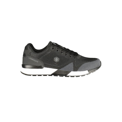 Black Polyester Men Sneaker