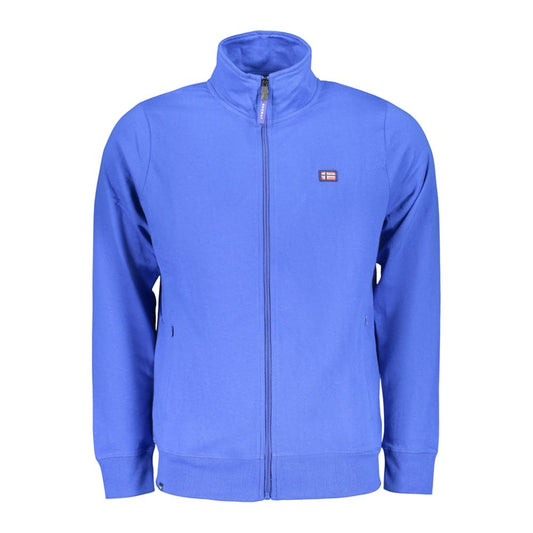 Blue Cotton Men Sweatshirt