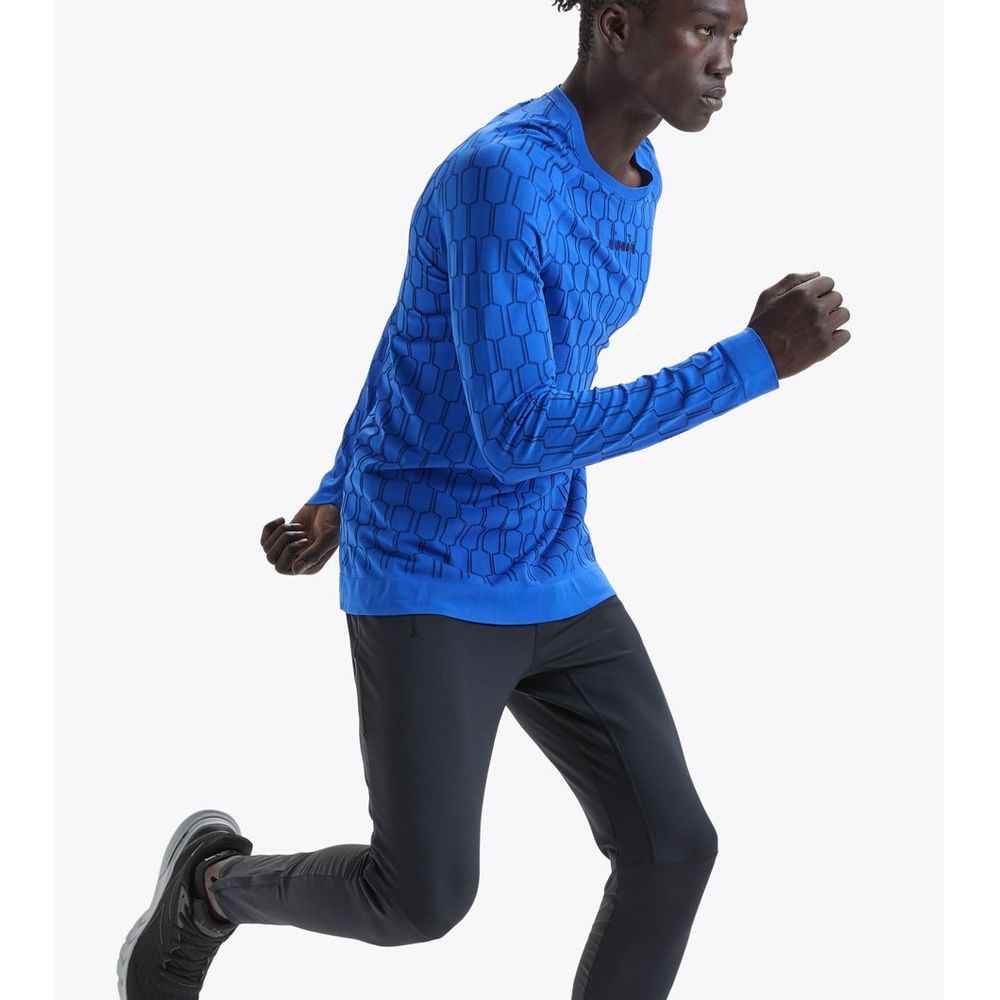 Blue Polyamide Long Sleeve T-Shirt