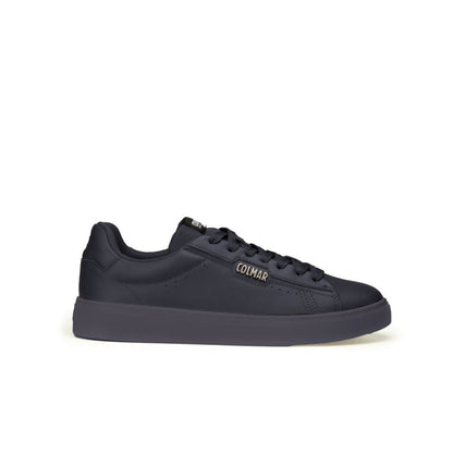 Blue Leather Low Top Sneakers