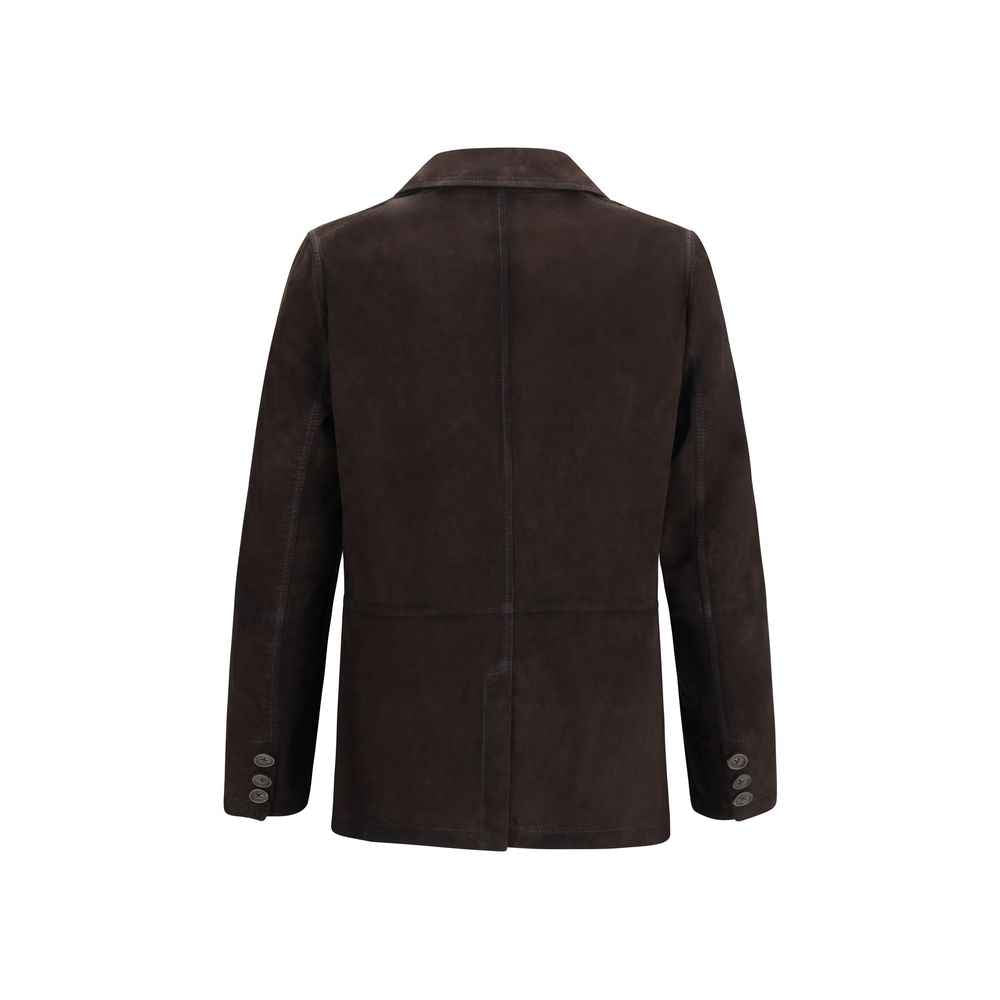 Brown Lamb Ovis Aries Aries Leather Jacket