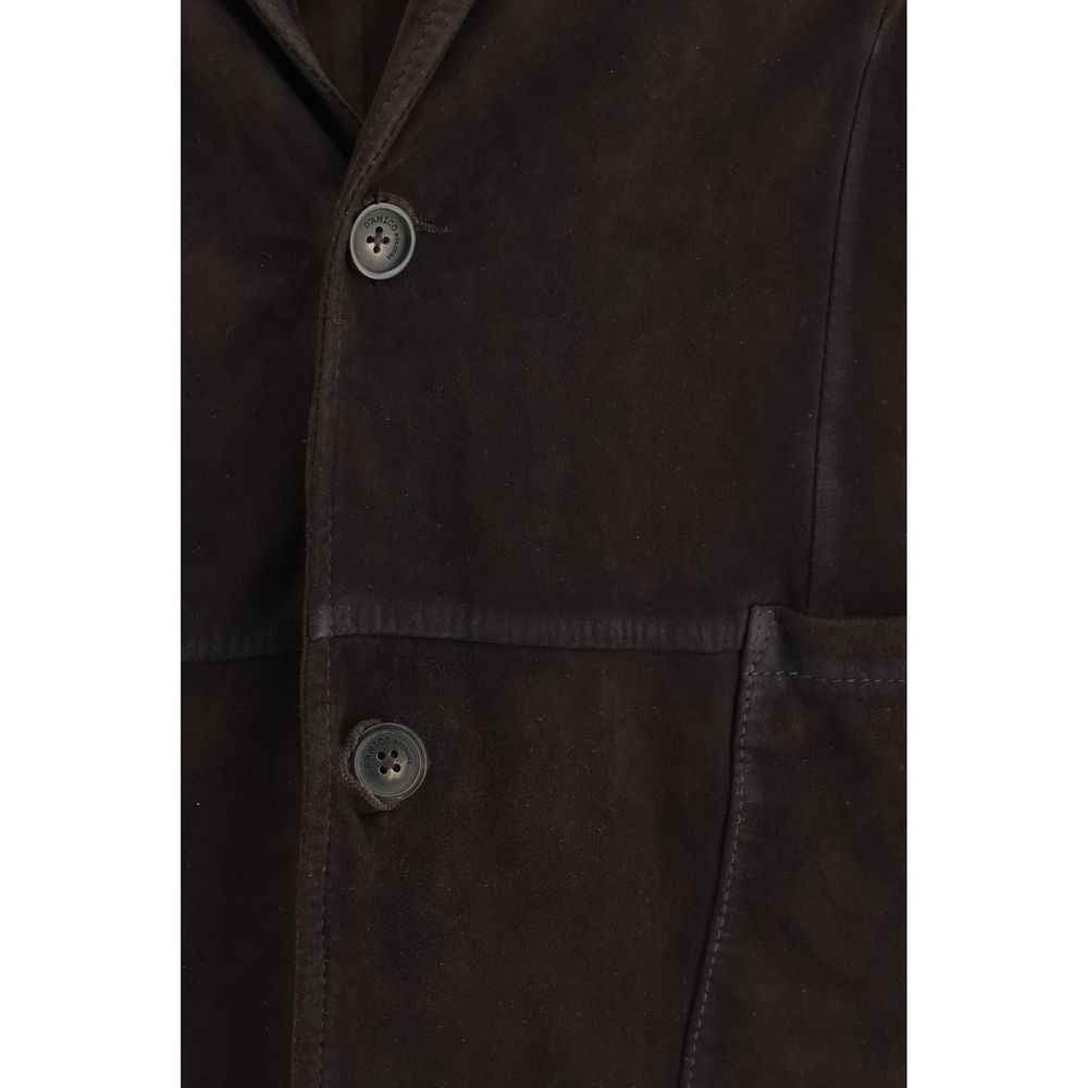 Brown Lamb Ovis Aries Aries Leather Jacket