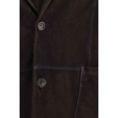 Brown Lamb Ovis Aries Aries Leather Jacket