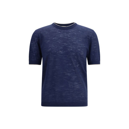 Blue Linen Shortsleeve Shirt