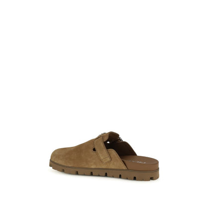 Beige Calf Leather Bos Taurus Mules