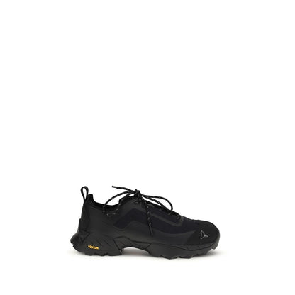 Black Polyester Athletic Sneakers