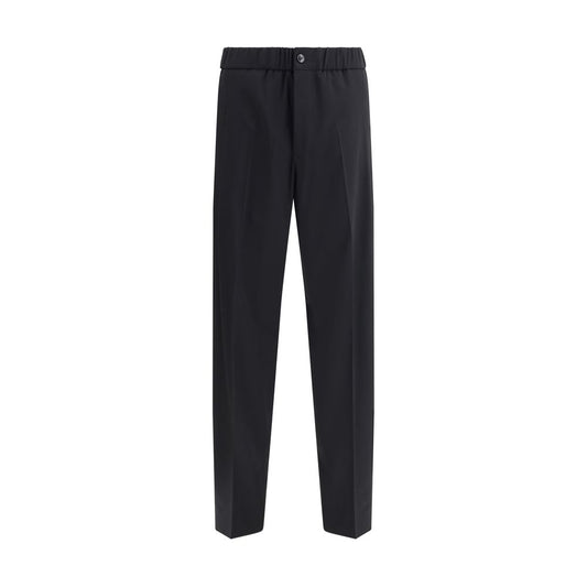Black Cotton Casual Pants