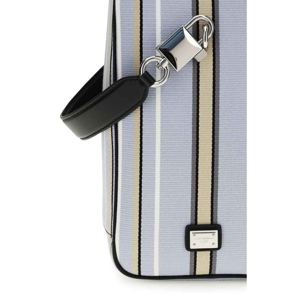 Blue Cotton Handbag