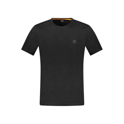 Black Cotton Men T-Shirt