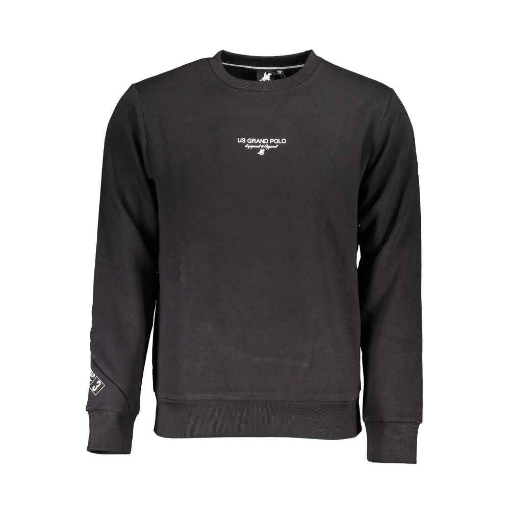 Black Cotton Men Sweatshirt