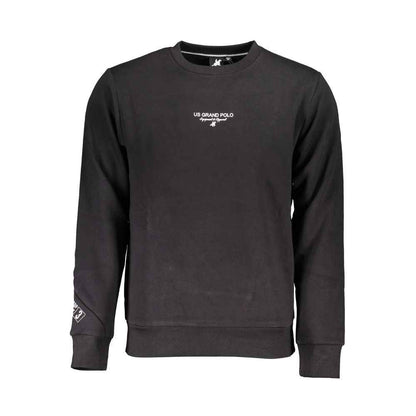 Black Cotton Men Sweatshirt