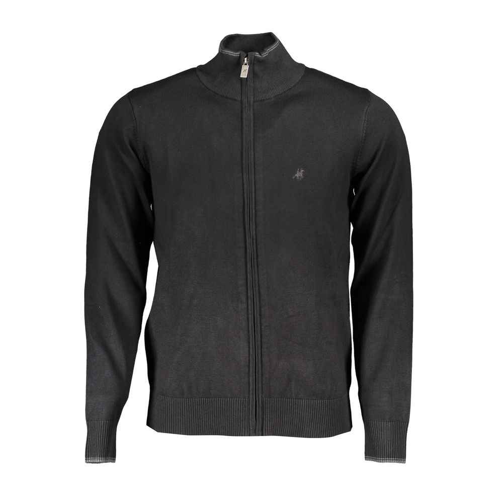 Black Viscose Men Cardigan