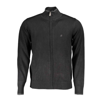 Black Viscose Men Cardigan