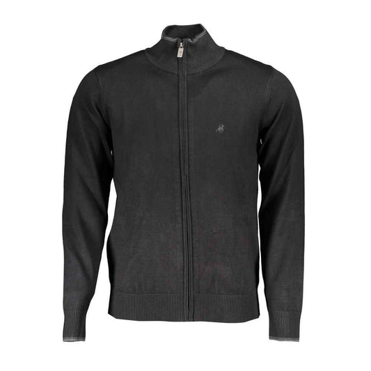Black Viscose Men Cardigan