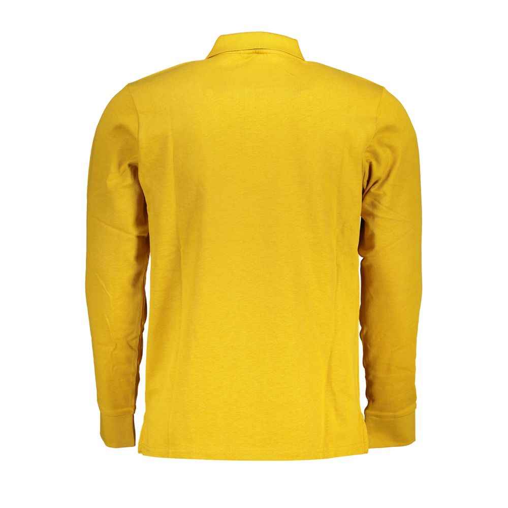 Yellow Cotton Men Polo Shirt