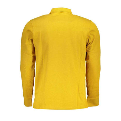 Yellow Cotton Men Polo Shirt