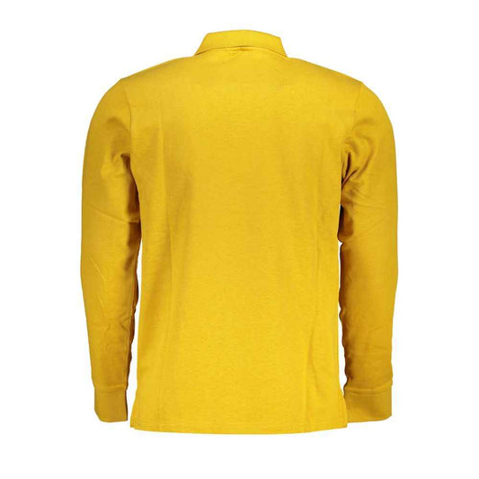 Yellow Cotton Men Polo Shirt