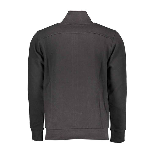 Black Cotton Men Sweatshirt