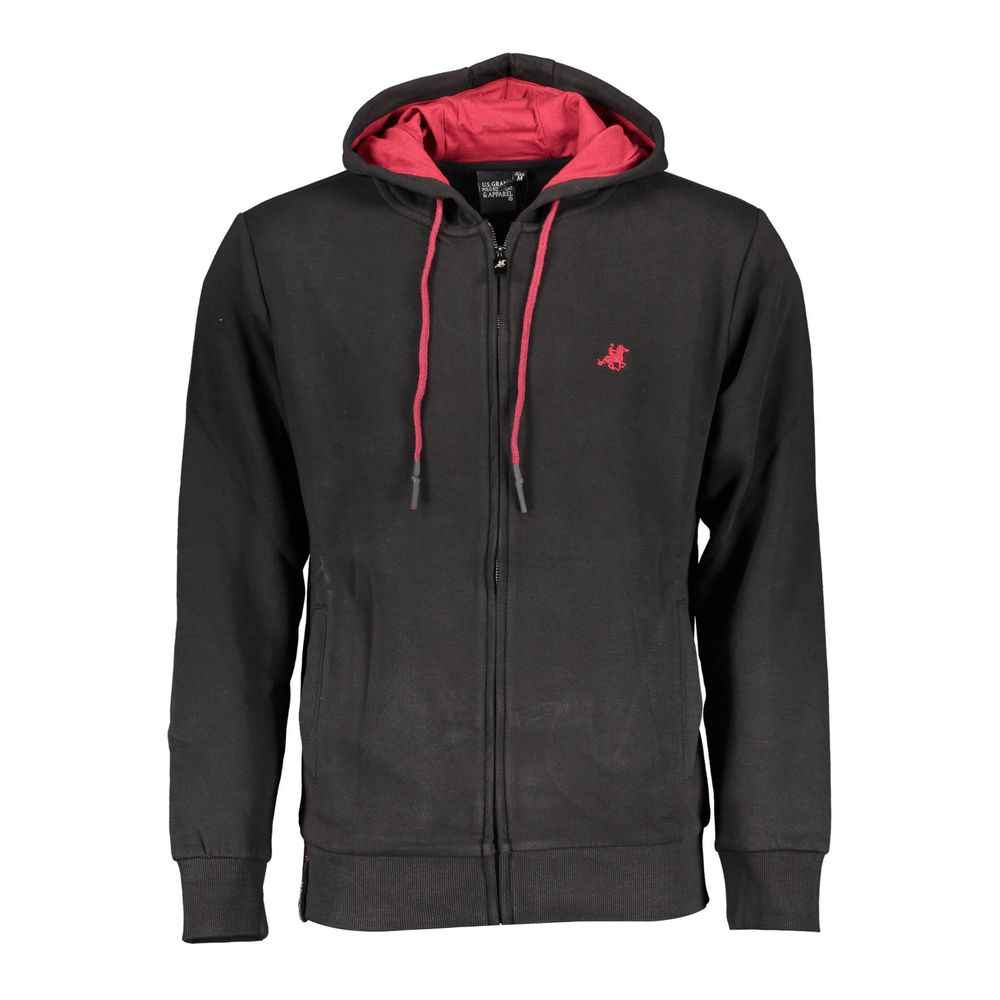 Black Cotton Men's Hoodie