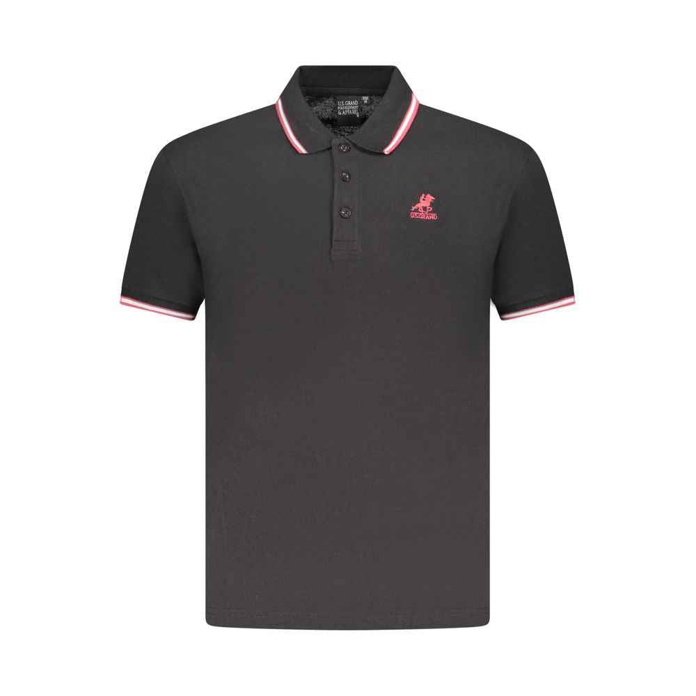 Black Cotton Mens Polo Shirt