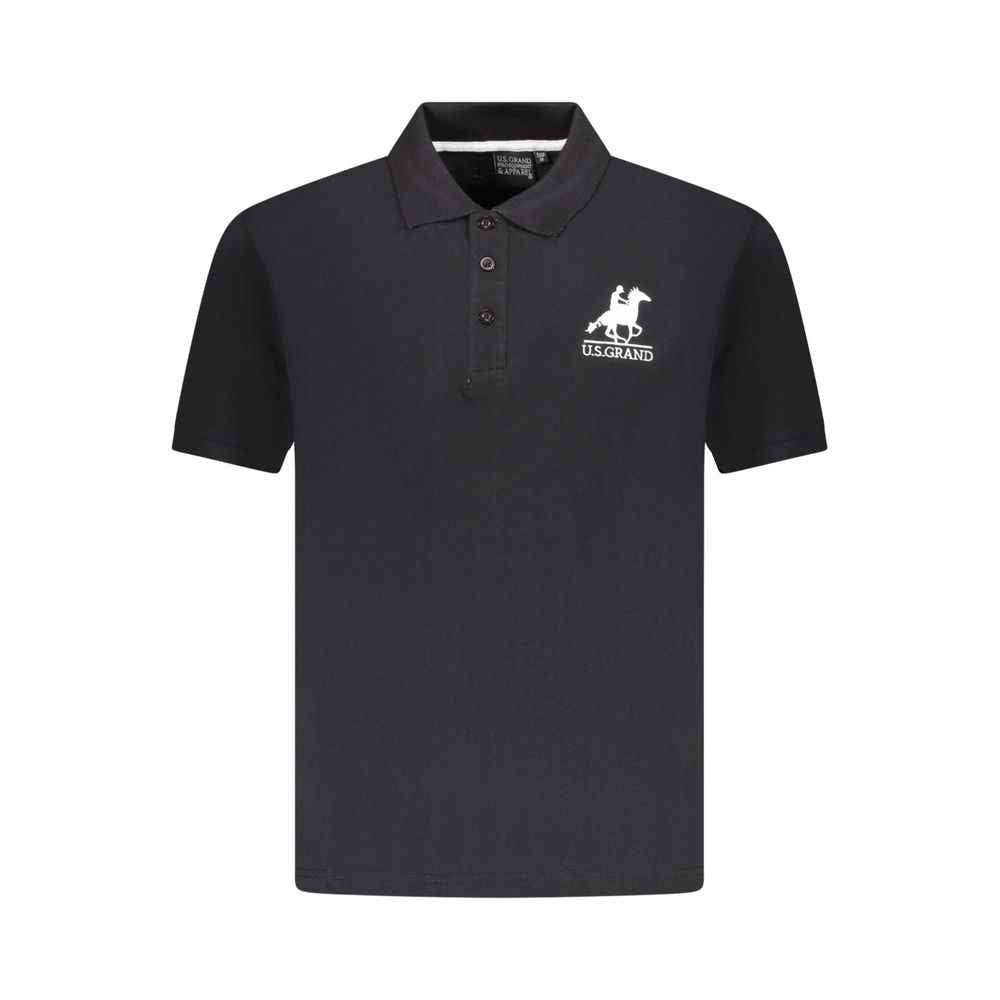Black Cotton Men Polo