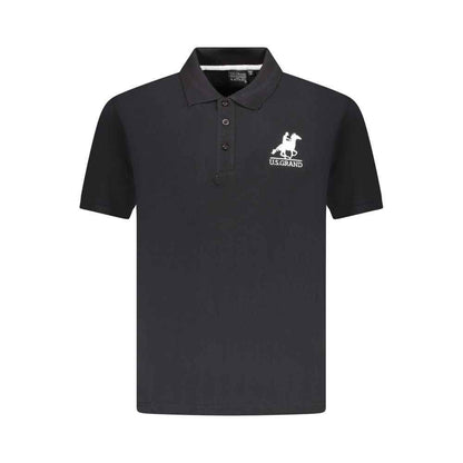 Black Cotton Men Polo