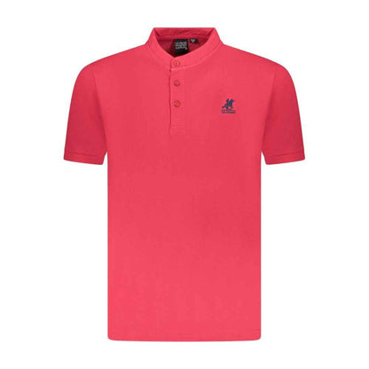 Red Cotton Men Polo Shirt