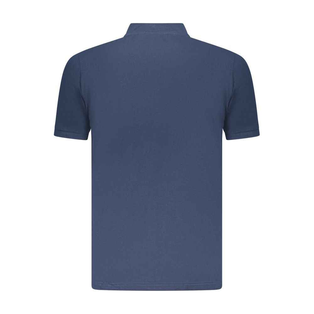 Blue Cotton Men Polo