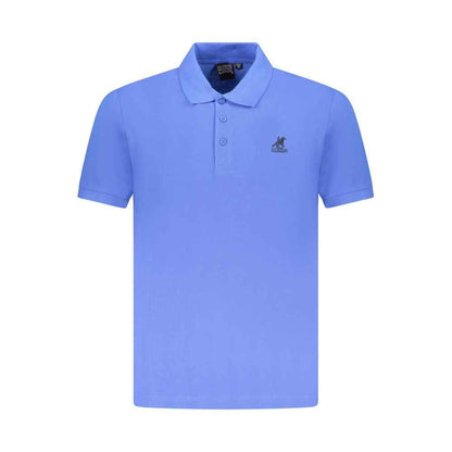 Blue Cotton Men Polo Shirt