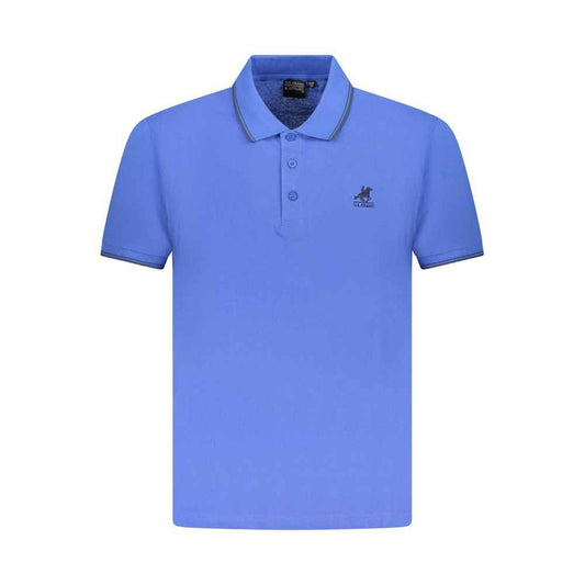 Blue Cotton Mens Polo Shirt