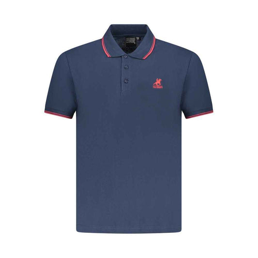 Blue Cotton Mens Polo Shirt