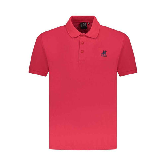 Red Cotton Men Polo Shirt