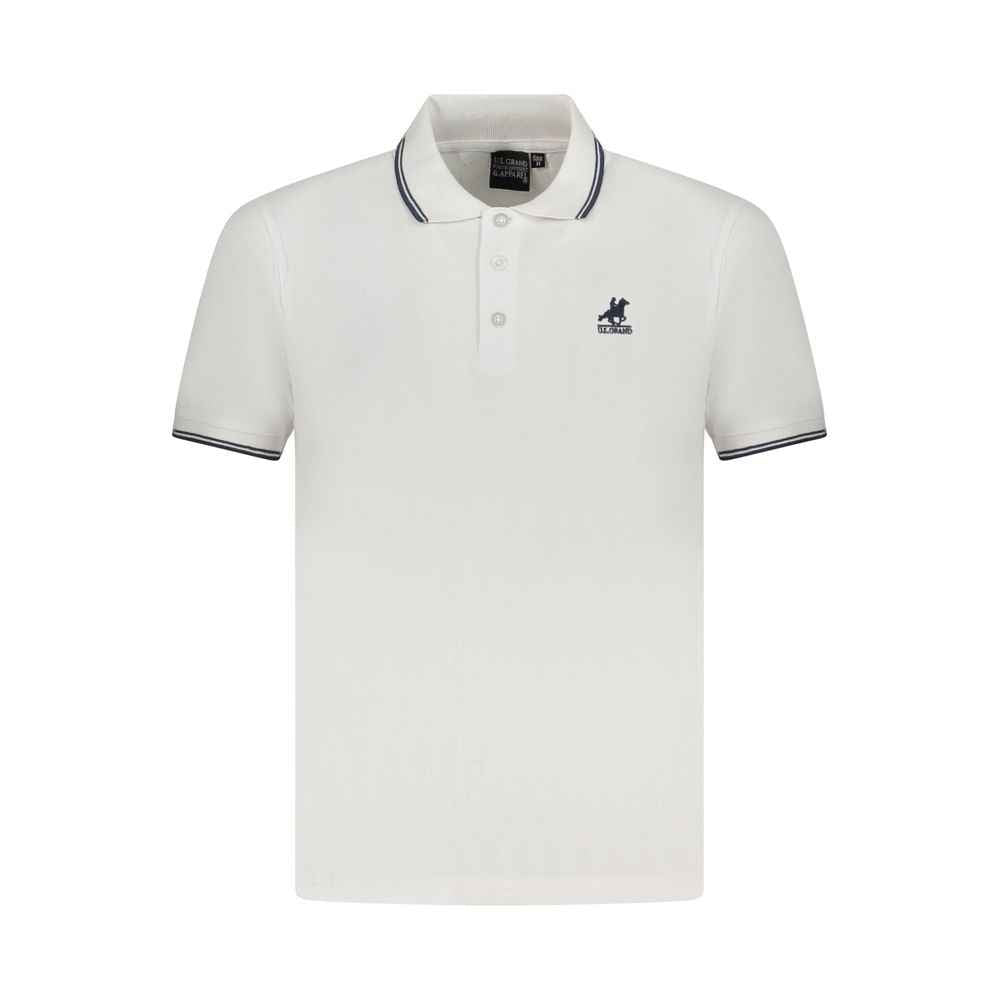 White Cotton Men Polo Shirt